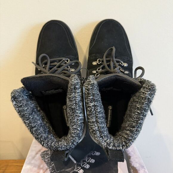 NIB Weatherproof Women's Size 10 Black Winter Boots Ruby Leather Suede Warm Read - Picture 7 of 9